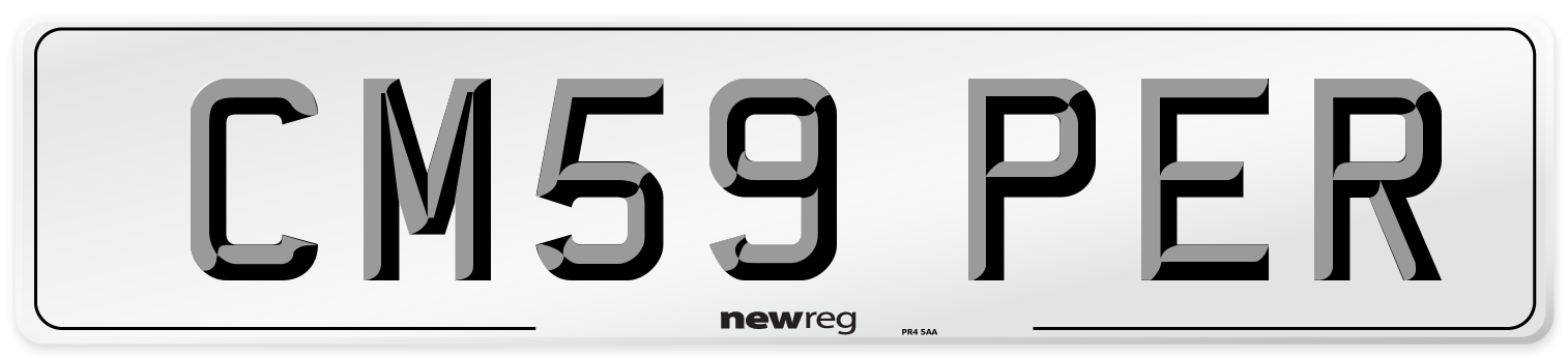 CM59 PER Number Plate from New Reg